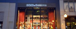 Exterior view of both LowE and Anti-reflective glass for Chicago's Docle & Gabbana,