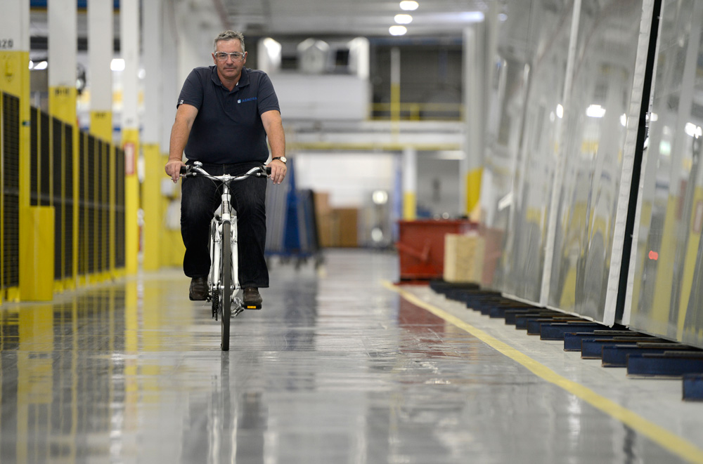 Richard Wilson on company bike.